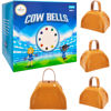 Picture of The Dreidel Company Metal Cowbell Noisemaker Cheering Bell, New Years, School Classroom, Wedding Bells & Chimes Percussion Musical Instruments Call Bell Alarm, 3" (Orange, 6-Pack)