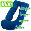 Picture of AMCATON 60 Inch Pregnancy Pillows for Sleeping, Extra Large U Shaped Body Pillow, Pregnancy Pillow, Maternity Pillow for Pregnant Women with Velour Cover (Blue)
