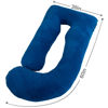 Picture of AMCATON 60 Inch Pregnancy Pillows for Sleeping, Extra Large U Shaped Body Pillow, Pregnancy Pillow, Maternity Pillow for Pregnant Women with Velour Cover (Blue)