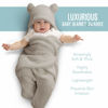Picture of BlueMello Swaddle Blanket | Ultra-Soft Plush Essential for Infants 0-6 Months | Receiving Swaddling Wrap Grey | Ideal Newborn Registry and Toddler Boy Accessories | Perfect Baby Girl Shower Gift