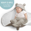 Picture of BlueMello Swaddle Blanket | Ultra-Soft Plush Essential for Infants 0-6 Months | Receiving Swaddling Wrap Grey | Ideal Newborn Registry and Toddler Boy Accessories | Perfect Baby Girl Shower Gift