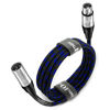 Picture of Augioth XLR to XLR Pro Mic Cable Male to Female XLR Cable 3-pin Blue Balanced Shielded Microphone Cable for Amplifier Mixer,Speaker Systems,Recording Studio,10Ft