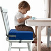Picture of Eiury Toddler Booster Seat for Dining Table, 2 Elastic Seat Belts, Anti Scratch PU Skin-Friendly, Waterproof, Anti-Wrinkle, Detachable Non-Slip Bottom - Dark Blue