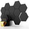 Picture of 12 Pack Acoustic Panels,12''X10''X0.4'' Self-adhesive Hexagon Sound Proof Foam Panels,Fireproof Soundproof Panels Reduce Room Echo and Reverberation for Studio& Office（Matte black）