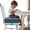Picture of Eiury Toddler Booster Seat for Dining Table, 2 Elastic Seat Belts, Anti Scratch PU Skin-Friendly, Waterproof, Anti-Wrinkle, Detachable Non-Slip Bottom - Blue