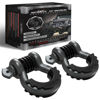 Picture of AUTMATCH D Ring Shackle 3/4" Shackles (2 Pack) 41,887Ibs Break Strength, Clevis Shackle with 7/8" Screw Pin & Shackle Isolator Washers Kit for Tow Strap Winch Off Road Vehicle Recovery, Gunmetal Gray