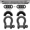 Picture of AUTMATCH D Ring Shackle 3/4" Shackles (2 Pack) 41,887Ibs Break Strength, Clevis Shackle with 7/8" Screw Pin & Shackle Isolator Washers Kit for Tow Strap Winch Off Road Vehicle Recovery, Gunmetal Gray