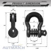 Picture of AUTMATCH D Ring Shackle 3/4" Shackles (2 Pack) 41,887Ibs Break Strength, Clevis Shackle with 7/8" Screw Pin & Shackle Isolator Washers Kit for Tow Strap Winch Off Road Vehicle Recovery, Gunmetal Gray
