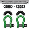 Picture of AUTMATCH D Ring Shackle 3/4" Shackles (2 Pack) 41,887Ibs Break Strength, Clevis Shackle with 7/8" Screw Pin and Shackle Isolator Washers K, Dark Green