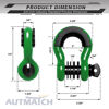 Picture of AUTMATCH D Ring Shackle 3/4" Shackles (2 Pack) 41,887Ibs Break Strength, Clevis Shackle with 7/8" Screw Pin and Shackle Isolator Washers K, Dark Green