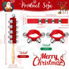 Picture of LEIFIDE 9 Pcs Christmas Handle Jingle Bells Wooden Hand Sleigh Bells Wrist Band Shaker Bells for Kids Baby Toddler Music Enlightenment Instruments Holiday Christmas Gifts(Red)