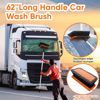 Picture of Wontolf 62'' Car Wash Brush with Long Handle, Scratch-Free Soft Bristles Sturdy Car Wash Mop, Complete Cleaning Brush Kit Wash Mitt Towel Windshield Squeegee Wheel Tire Brush for Car Truck RV Orange