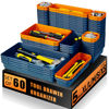 Picture of FLYVOLE Tool Box Organizer Tray, Toolbox Desk Drawer Organizer, Tool Box Tray, Toolbox Organization Storage for Rolling Tool Chest (60PCS (Blue+Orange))