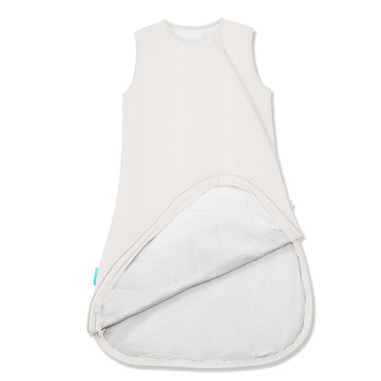 Picture of PurComfy Supersoft Sleep Sack 1.0 TOG, Premium Bamboo Viscose Baby Sleeping Bag, 2-Way Safe Zipper Sleep Sacks 3-6 Months (Oat)