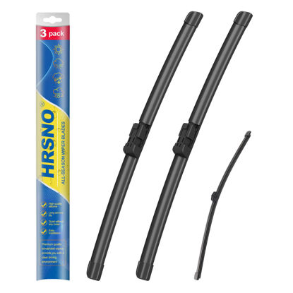 Picture of HRSNO 26"+16" Windshield Wipers With 14" Rear Wiper Blade Sets Automotive Replacement for BMW X1 2016-2022,Easy For Installation (Pack of 3)