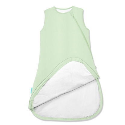 Picture of PurComfy Supersoft Sleep Sack 1.0 TOG, Premium Bamboo Viscose Baby Sleeping Bag, 2-Way Safe Zipper Sleep Sacks 0-3 Months (Sage)