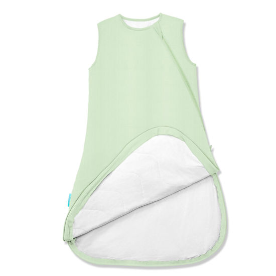Picture of PurComfy Supersoft Sleep Sack 1.0 TOG, Premium Bamboo Viscose Toddler Sleeping Bag, 2-Way Safe Zipper Sleep Sacks 2-4T (Sage)