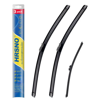 Picture of HRSNO 26"+20" Windshield Wipers With 13" Rear Wiper Blade Sets Automotive Replacement for BMW X3 2011-2017,Easy For Installation (Pack of 3)
