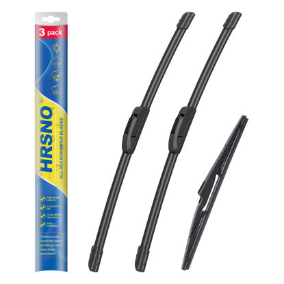 Picture of HRSNO 26"+18" Windshield Wipers With 12" Rear Wiper Blade Sets Automotive Replacement for Kia Sedona 2015-2021,Telluride 2020-2023 Easy For Installation (Pack of 3)