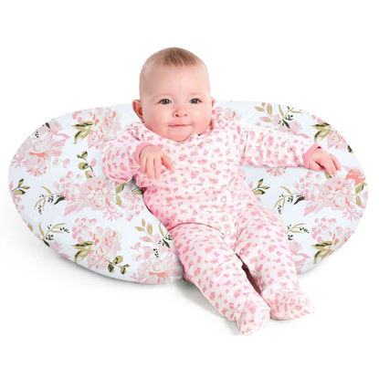 Picture of Nursing Pillow, Breast Feeding Pillows for Mom, Rose Floral Print Soft Cover with Breathable Filling, Infant Feeding Support Pillow for 0-12 Months, Multifunctional Support Cushion for Travel