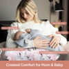 Picture of Nursing Pillow, Breast Feeding Pillows for Mom, Rose Floral Print Soft Cover with Breathable Filling, Infant Feeding Support Pillow for 0-12 Months, Multifunctional Support Cushion for Travel