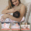 Picture of Nursing Pillow, Breast Feeding Pillows for Mom, Rose Floral Print Soft Cover with Breathable Filling, Infant Feeding Support Pillow for 0-12 Months, Multifunctional Support Cushion for Travel