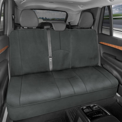 Picture of Motor Trend SpillGuard Waterproof Rear Bench Car Seat Cover, Black Stitching - Split Bench Rear Seat Protector with Neoprene Padding, Back Seat Cover for Kids & Dogs, Car Interior Covers