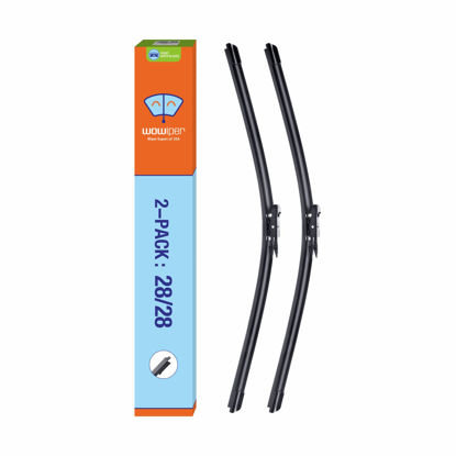 Picture of WOWIPER Factory Wipers for Ford Edge Escape Focus Fusion 2020-2013 +More, 28"/28" (PACK of 2) Pinch Tab Windshield Wiper Blades