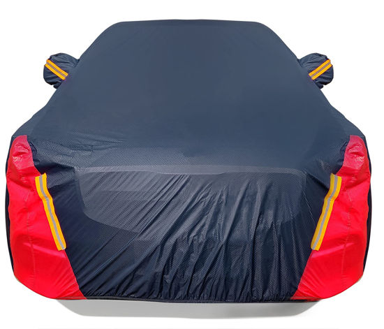 Picture of Car Cover Waterproof All Weather for Automobiles, 6 Layers Outdoor Full Exterior Cover Rain Sun UV Snowproof Protection with Zipper Cotton, Mirror Pocket for Sedan (196-210 inch)