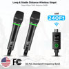 Picture of Bietrun XLR Wireless Microphone, Rechargeable Dual Metal Cordless Handheld Dynamic Mics for Mixer, Audio Interface, PA Amplifier System, Church, Singing, Karaoke(UHF 240FT Range)(with 6.35 Adapter)
