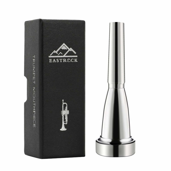 Picture of EASTROCK Trumpet Mouthpiece 3C Silver Plated Bullet Shape Vaccum Package