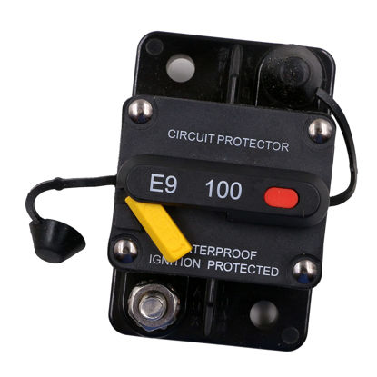 Picture of T Tocas 100 Amp Circuit Breaker Resettable with Recessed Switch Design for RV Car Audio Marine 12V-48V DC 100A IP67