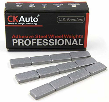 Picture of CKAuto 1oz, Grey, Adhesive Stick on Wheel Weights,EasyPeel Tape, 72 oz/Box, US Quality(72pcs)