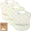 Picture of 3-Pack Waterproof Baby Bibs for Eating - Lightweight Baby Bib with Food Catcher, Mess Proof Toddler Bibs, Waterproof Bibs for Baby Boys, Baby Girls, Feeding Bibs, Drool Bibs, Baby Food Bibs (Roarsome)