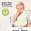 Picture of 3-Pack Waterproof Baby Bibs for Eating - Lightweight Baby Bib with Food Catcher, Mess Proof Toddler Bibs, Waterproof Bibs for Baby Boys, Baby Girls, Feeding Bibs, Drool Bibs, Baby Food Bibs (Roarsome)