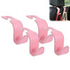 Picture of Amooca Car Seat Headrest Hook Universal Vehicle Storage Hanger Leather with Metal Car Seat Back Organizer for Handbag Purse Coat Pink 4 Pack
