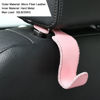 Picture of Amooca Car Seat Headrest Hook Universal Vehicle Storage Hanger Leather with Metal Car Seat Back Organizer for Handbag Purse Coat Pink 4 Pack