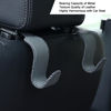 Picture of Amooca Car Seat Headrest Hook Universal Vehicle Storage Hanger Leather with Metal Car Seat Back Organizer for Handbag Purse Coat Grey 2 Pack