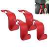 Picture of Amooca Car Seat Headrest Hook Universal Vehicle Storage Hanger Leather with Metal Car Seat Back Organizer for Handbag Purse Coat Wine 4 Pack