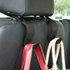 Picture of Amooca Car Seat Headrest Hook Universal Vehicle Storage Hanger Leather with Metal Car Seat Back Organizer for Handbag Purse Coat Black 2 Pack