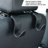 Picture of Amooca Car Seat Headrest Hook Universal Vehicle Storage Hanger Leather with Metal Car Seat Back Organizer for Handbag Purse Coat Black 2 Pack