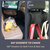 Picture of Amooca Car Seat Headrest Hook Universal Vehicle Storage Hanger Leather with Metal Car Seat Back Organizer for Handbag Purse Coat Black 4 Pack