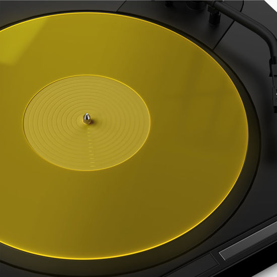 Picture of Turntable Mat Record Platter Slipmat: Acrylic Record Player Platter Vinyl Slip Mats for Turntables Antistatic Tighter & Defined Bass, Yellow