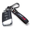 Picture of TACOMA Genuine Leather Car Key Chain for GMC AT4 Keychain for Men and Women Family Present Key Ring Accessories(Black)