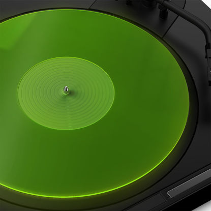 Picture of Turntable Mat Record Platter Slipmat: Greenlit Acrylic Record Player Platter Vinyl Slip Mats for Turntables Antistatic Tighter & Defined Bass, Green