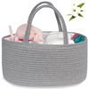 Picture of ABenkle Baby Diaper Caddy, Nursery Storage Bin and Car Organizer for Diapers Wipes, Cotton Rope Basket Changing Table Caddy