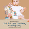 Picture of Itzy Ritzy Link & Love Toy for Stroller or Car Seat; Features Textured Ribbons, Crinkle Sounds, Clinking Rings & Silicone Teether; Designed For Ages 0 Months and Up (Unicorn)