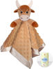 Picture of MOVEPAI Boy Highland Cow Baby Security Blanket Loveys for Babies Girls, 16" Soft Baby Lovey Blanket, Baby Snuggle Stuffed Animals Blankie, Baby Girls Gifts for Infant and Toddler
