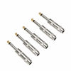 Picture of HSP-HSWITI Audio 1/4" TS Plug, 6.35mm Heavy Duty TS Mono Male Solder Jack Connector for Speaker/Guitar/Microphone Cables -5 Pack