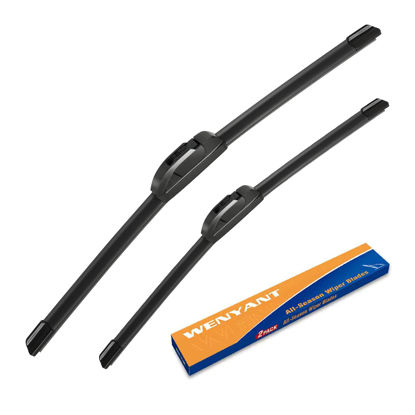 Picture of Wenyant OEM Quality 22 inch + 21 inch Universal J/U Hook Front Windshield Wiper Blades For My Car All-Season Automotive Replacement Blades 2 Pack